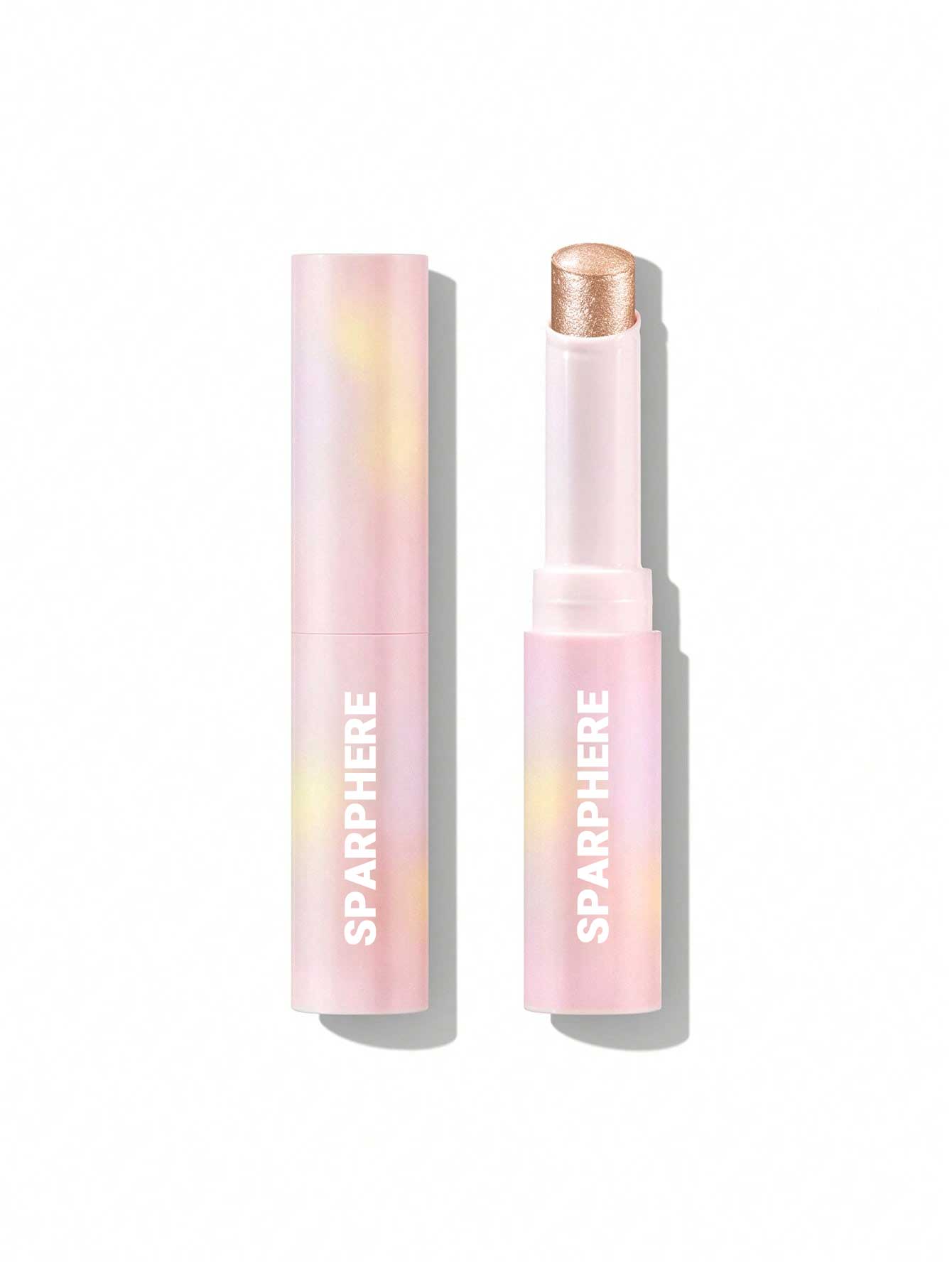 Sparphere Crystal Jelly Glaze Stick Eye Shadow Stick Eyeliner Brightener Pencil Crayon with Brush Easy to Blend Long Lasting Shimmer Eyeshadow-Champagne Gleam