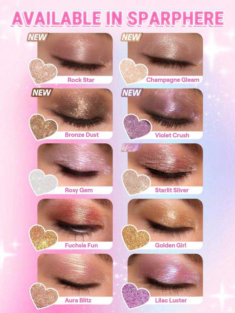 Sparphere Crystal Jelly Glaze Stick Eye Shadow Stick Eyeliner Brightener Pencil Crayon with Brush Easy to Blend Long Lasting Shimmer Eyeshadow-Champagne Gleam