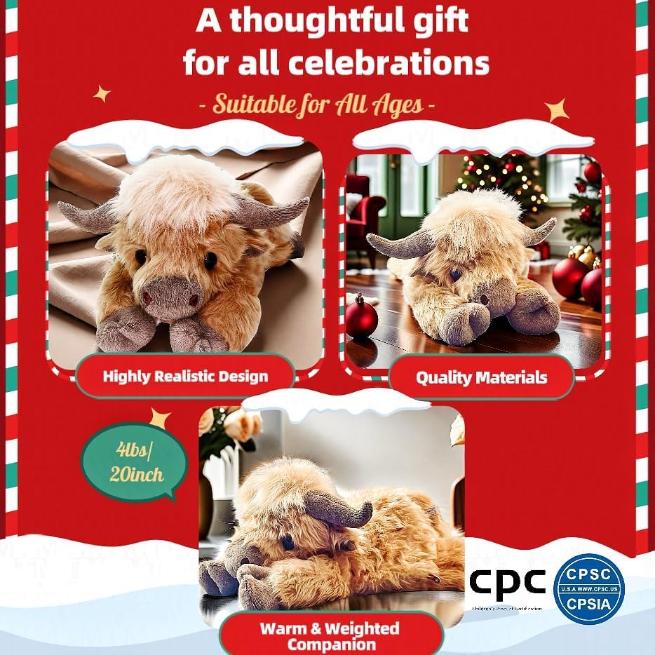 Daisy - 4 Pounds Highland Cow | Zipped Warmable & Coolable Pouch