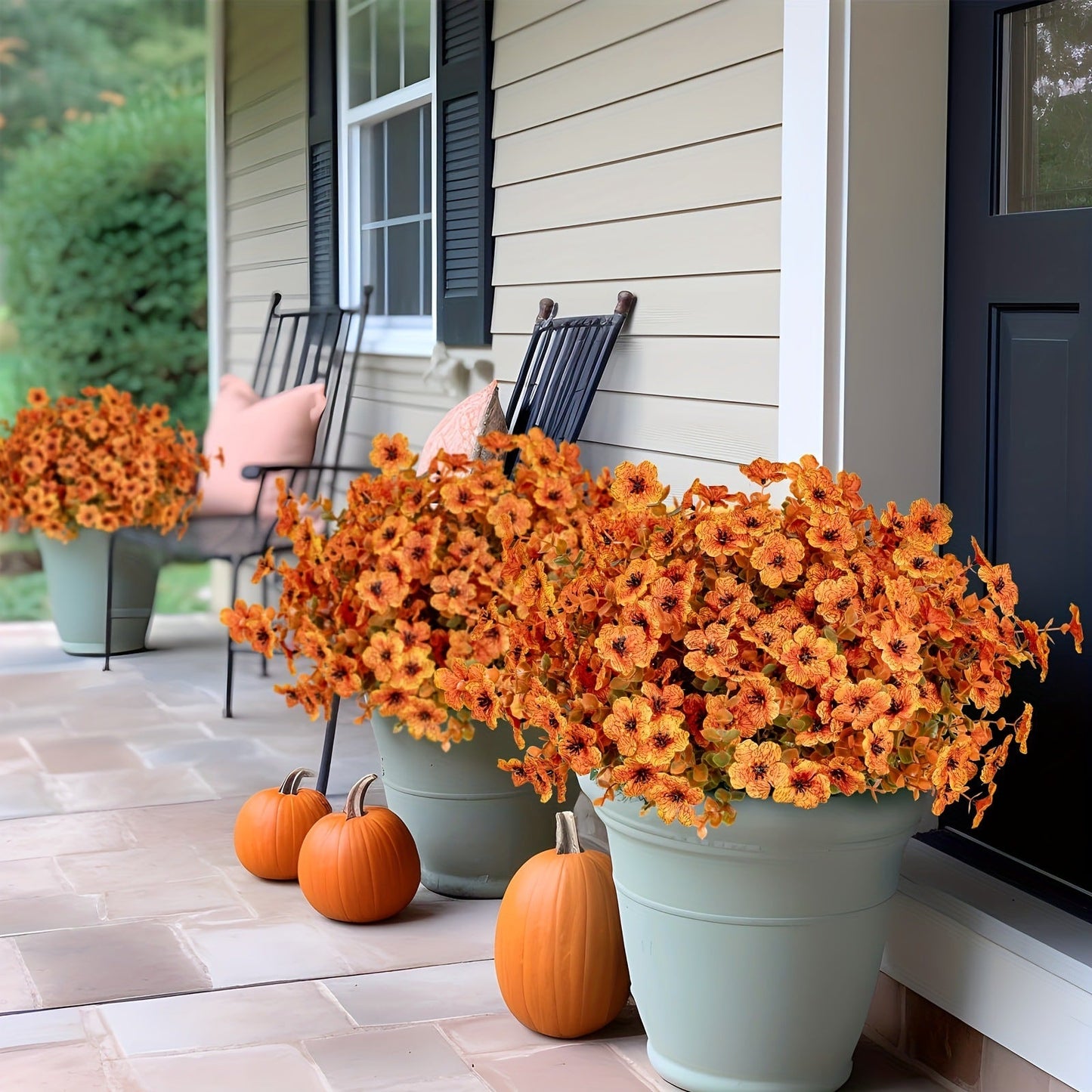 🏆 50K+ SOLD! 💐 Real-Look Sunset Mums – Waterproof & Windproof 🍂