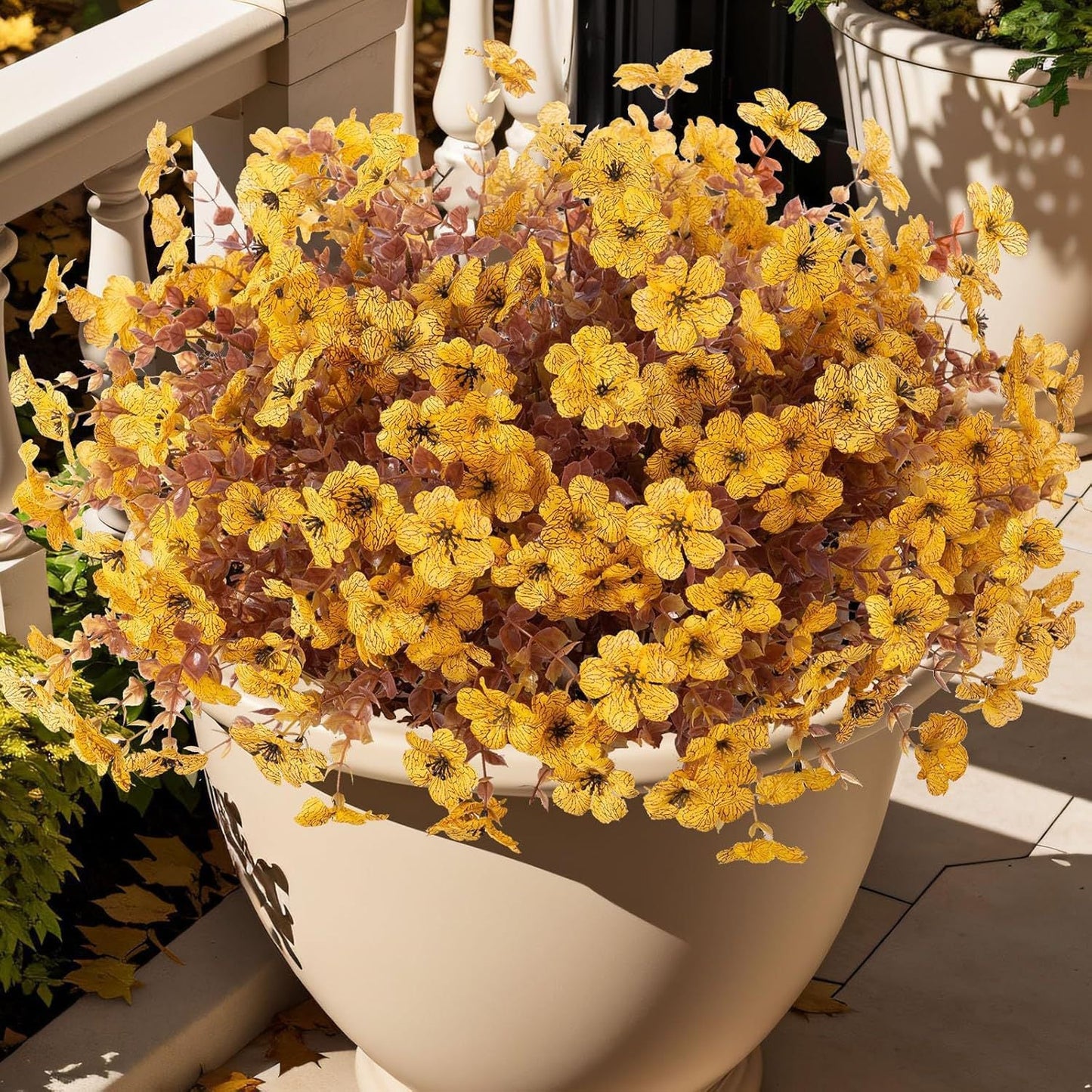 🏆 50K+ SOLD! 💐 Real-Look Sunset Mums – Waterproof & Windproof 🍂