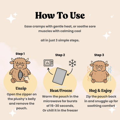 Daisy - 4 Pounds Highland Cow | Zipped Warmable & Coolable Pouch