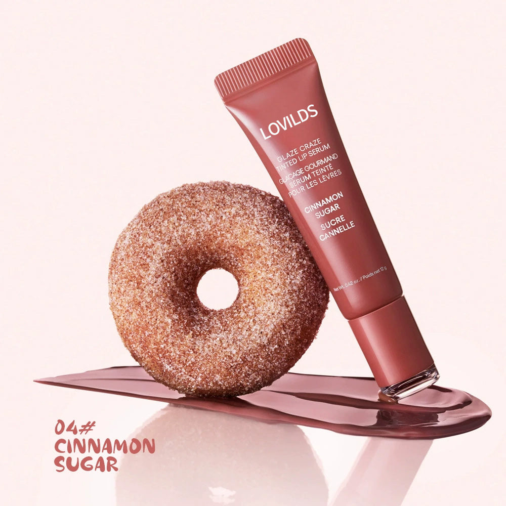 LOVILDS Glaze Craze Tinted Lip Serum, Hydrating & Moisturizing Lip Tint, Korean Lip Care, Infused with Polypeptide