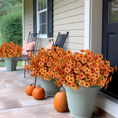 🏆 50K+ SOLD! 💐 Real-Look Sunset Mums – Waterproof & Windproof 🍂